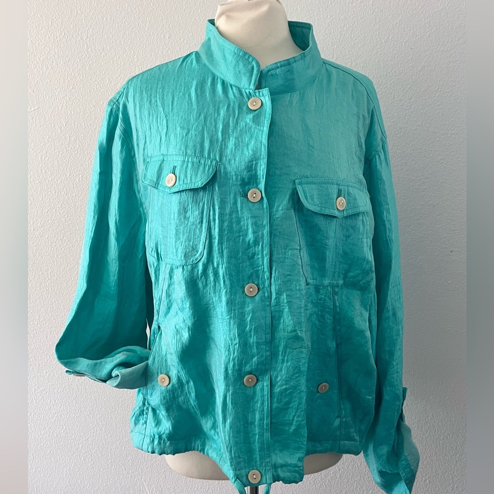 Vintage Linear Turquoise Jacket 2X